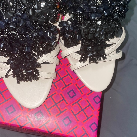 Zara Pink Black Bead and Crystal Strappy High Heel Sandals - Picture 7 of 17